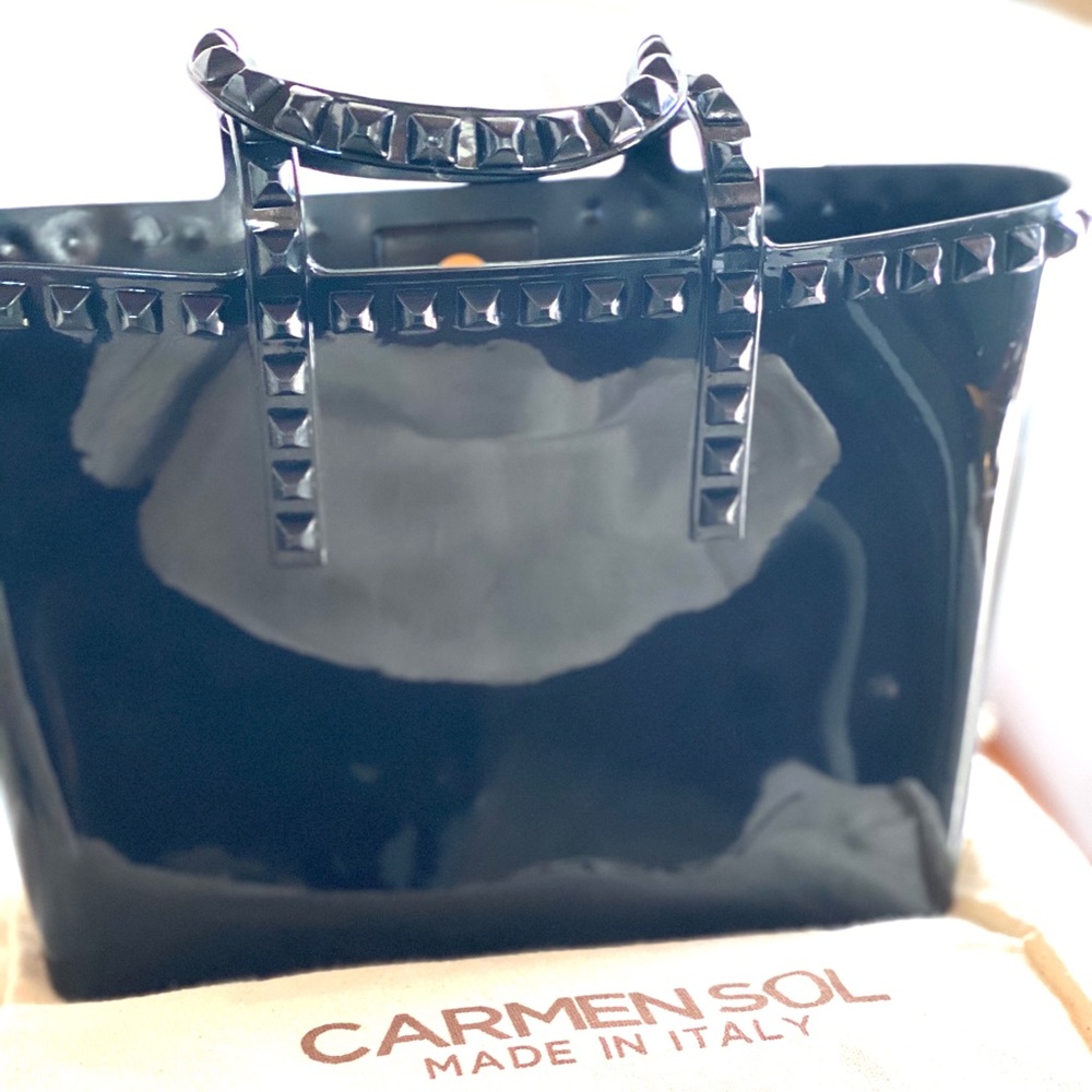 Carmen del Sol black jelly MINI tote. NWBag